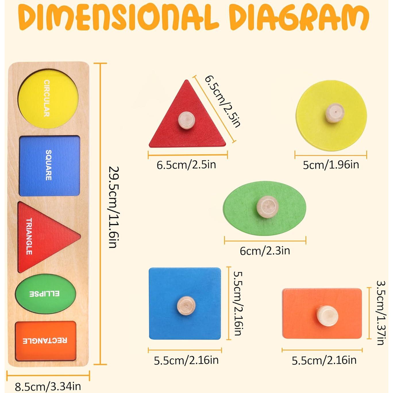 Rompecabezas de Madera Montessori NIUEVLRS 25.4x10.2cm para Niños