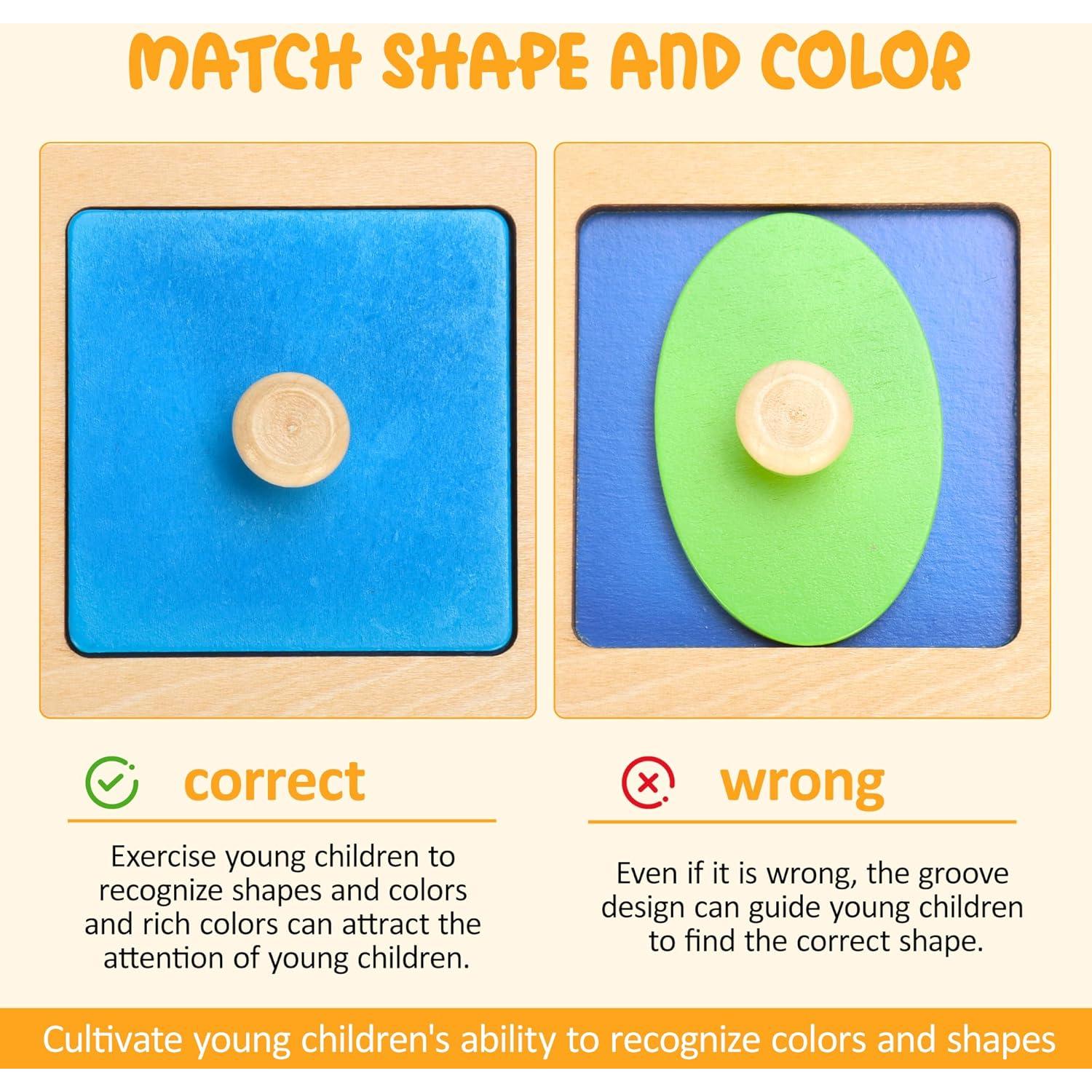 Rompecabezas de Madera Montessori NIUEVLRS 25.4x10.2cm para Niños