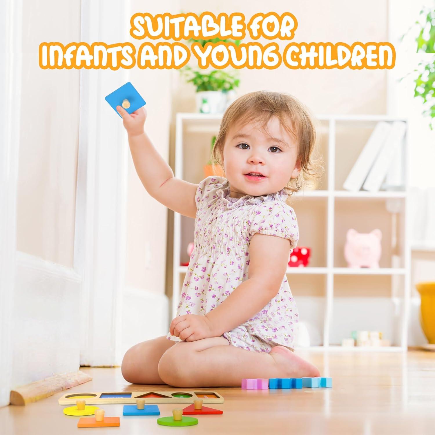 Rompecabezas de Madera Montessori NIUEVLRS 25.4x10.2cm para Niños