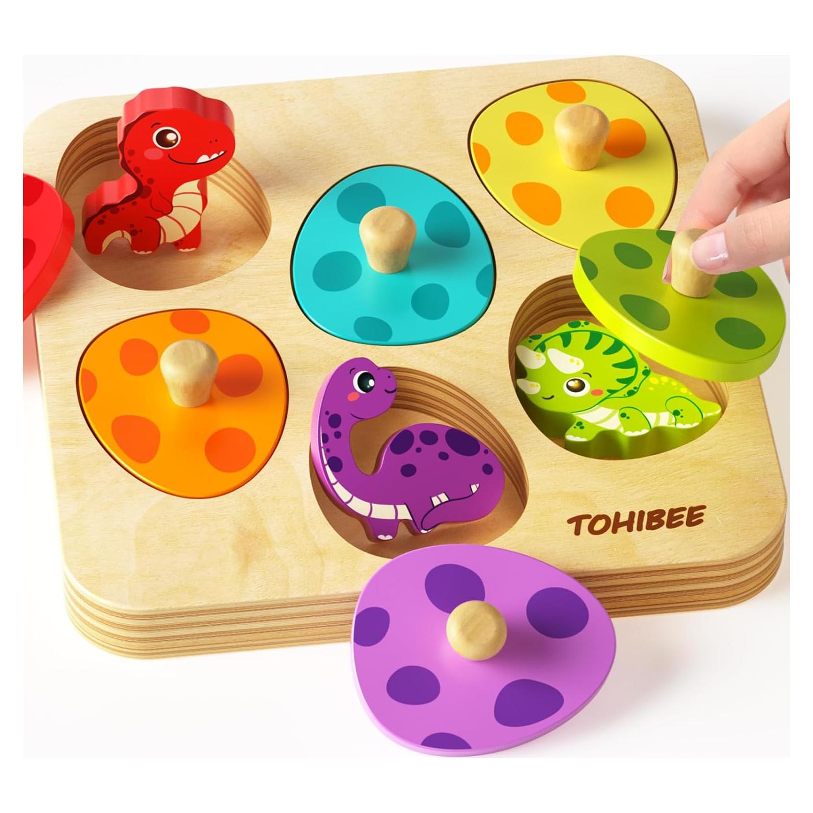 Rompecabezas de Madera TOHIBEE Dinosaurios 6 Piezas Educativo
