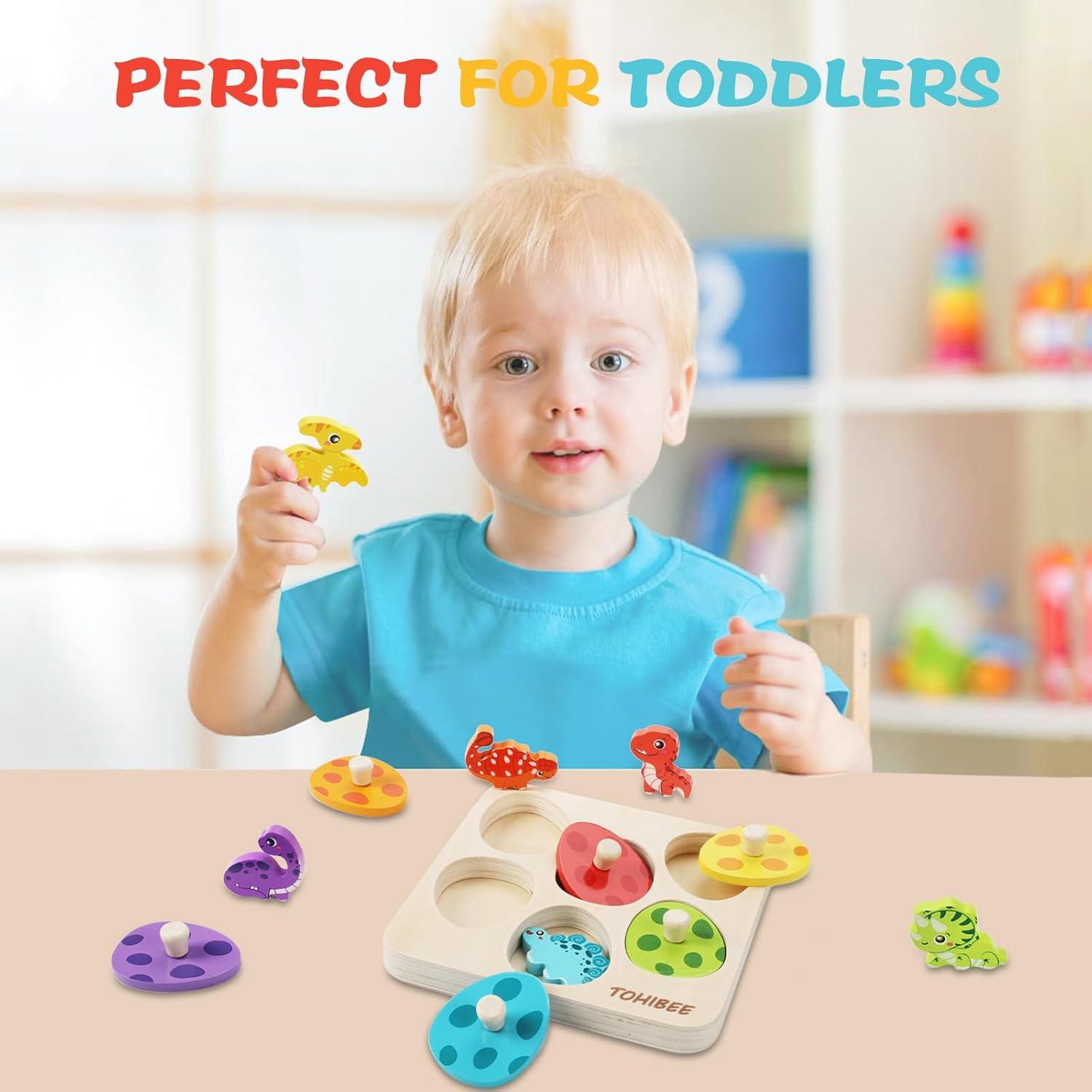 Rompecabezas de Madera TOHIBEE Dinosaurios 6 Piezas Educativo