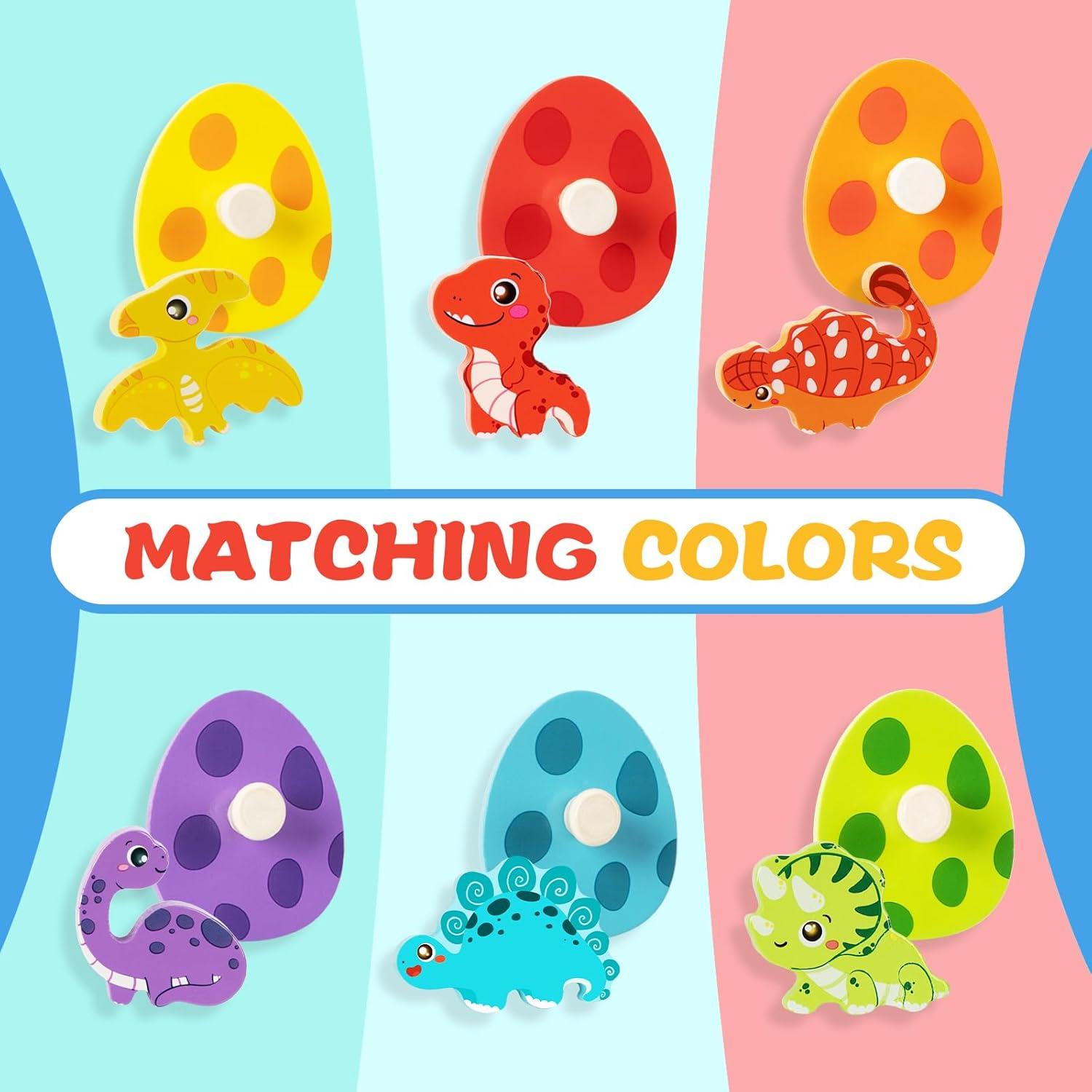 Rompecabezas de Madera TOHIBEE Dinosaurios 6 Piezas Educativo