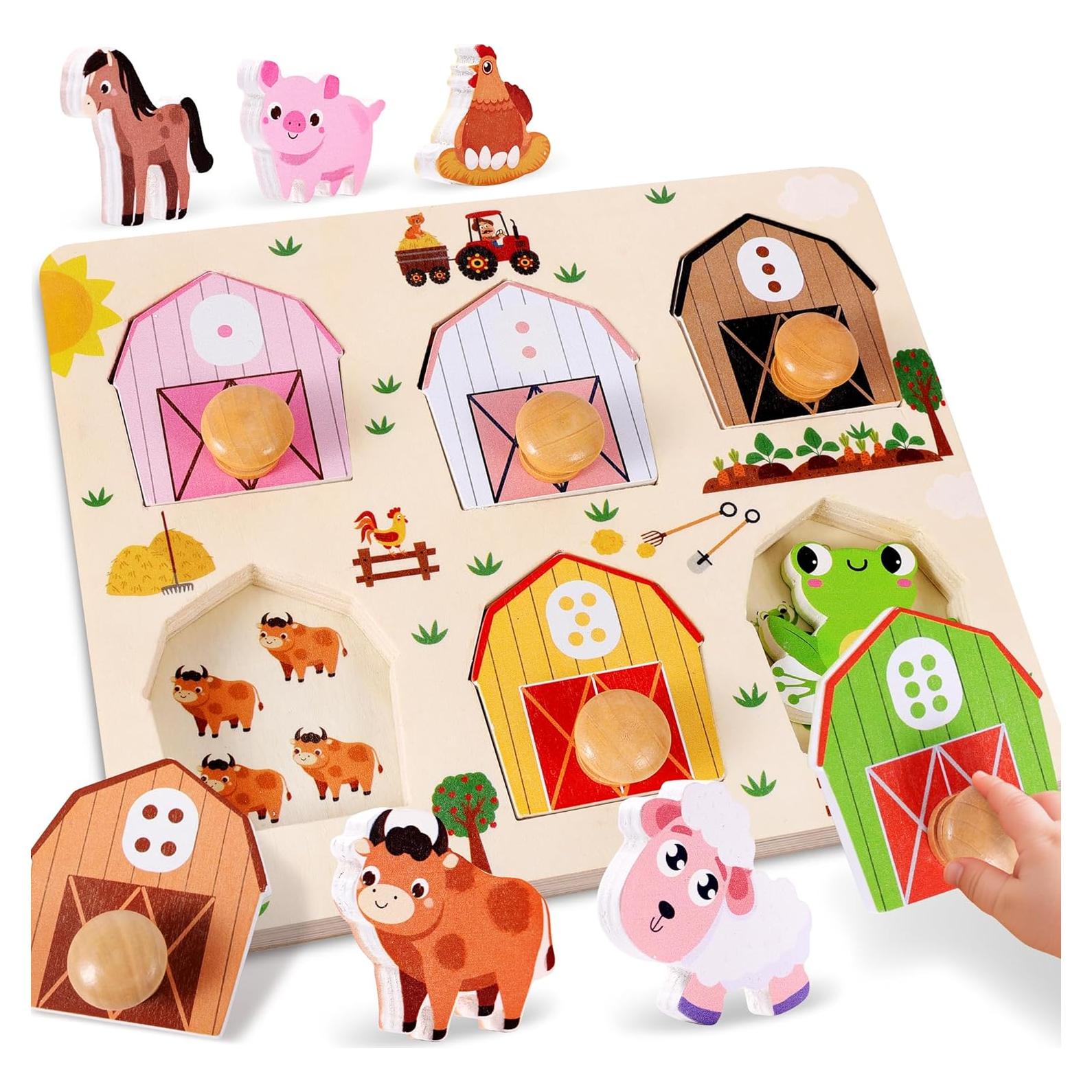 Rompecabezas de Madera Sortnic para Niños 1-3 Años Animales