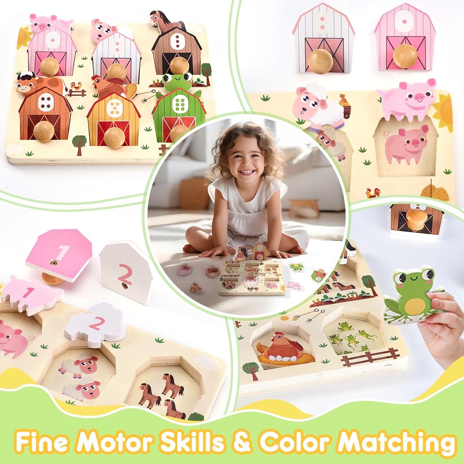 Rompecabezas de Madera Sortnic para Niños 1-3 Años Animales