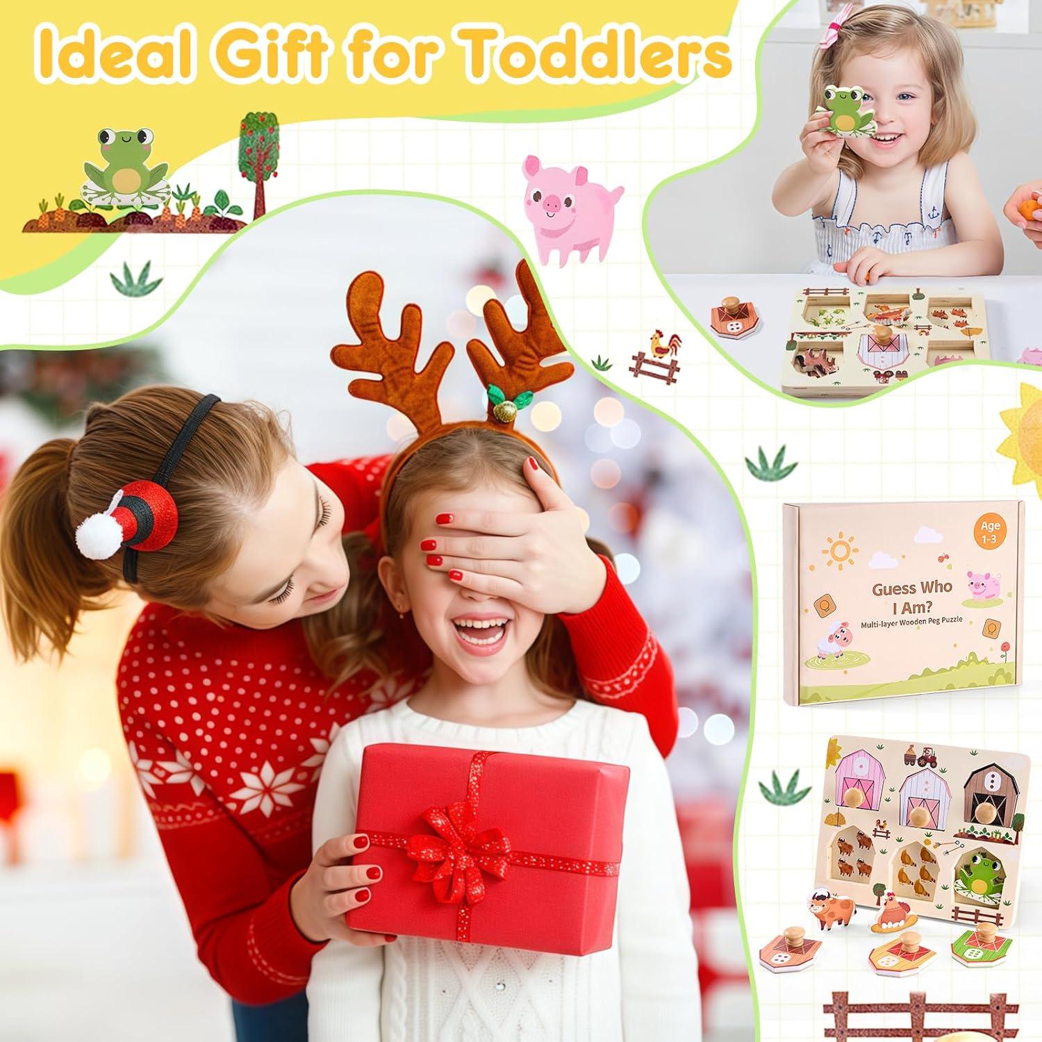 Rompecabezas de Madera Sortnic para Niños 1-3 Años Animales