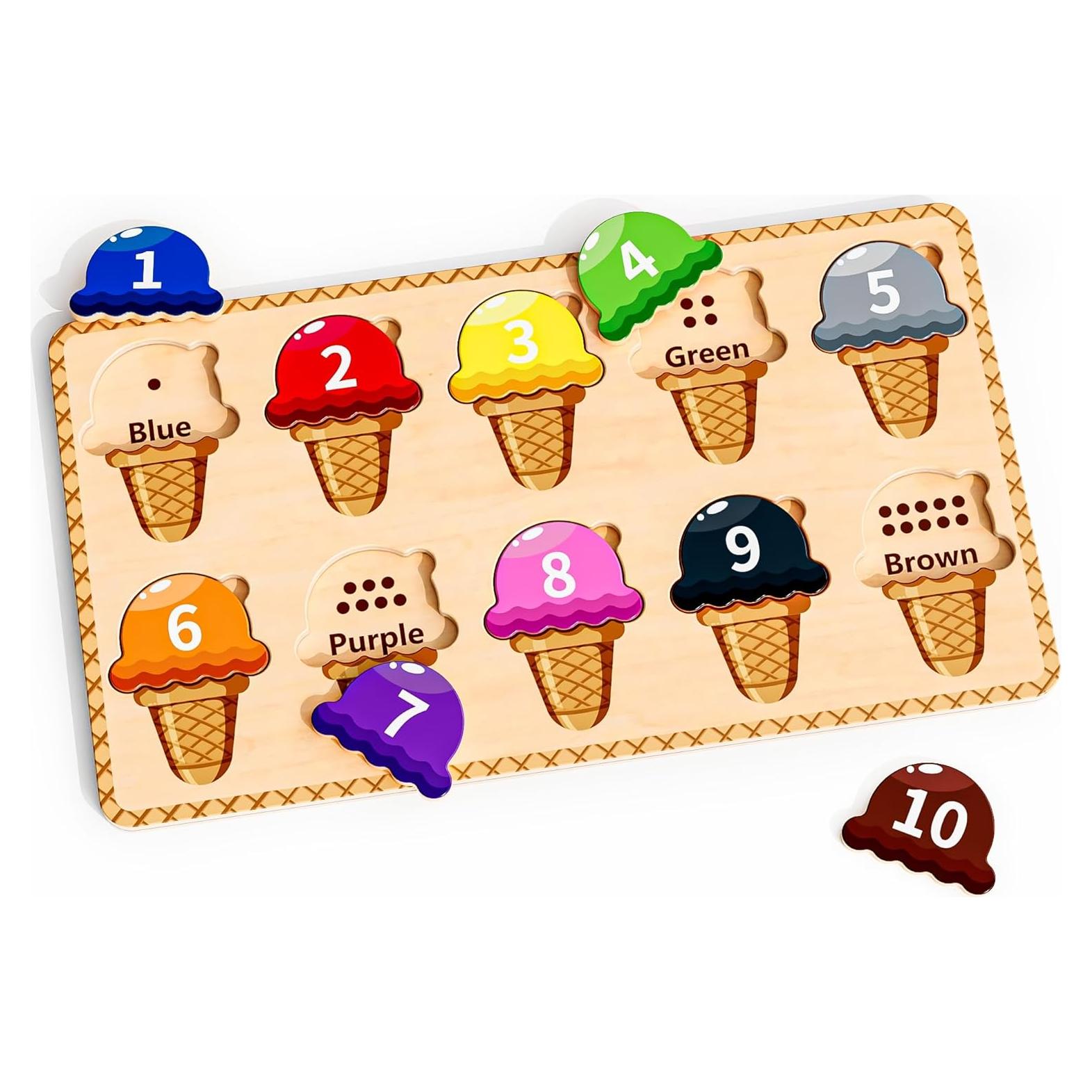 Rompecabezas de Madera ZHIWUZHU Helado Educativo 30x17cm