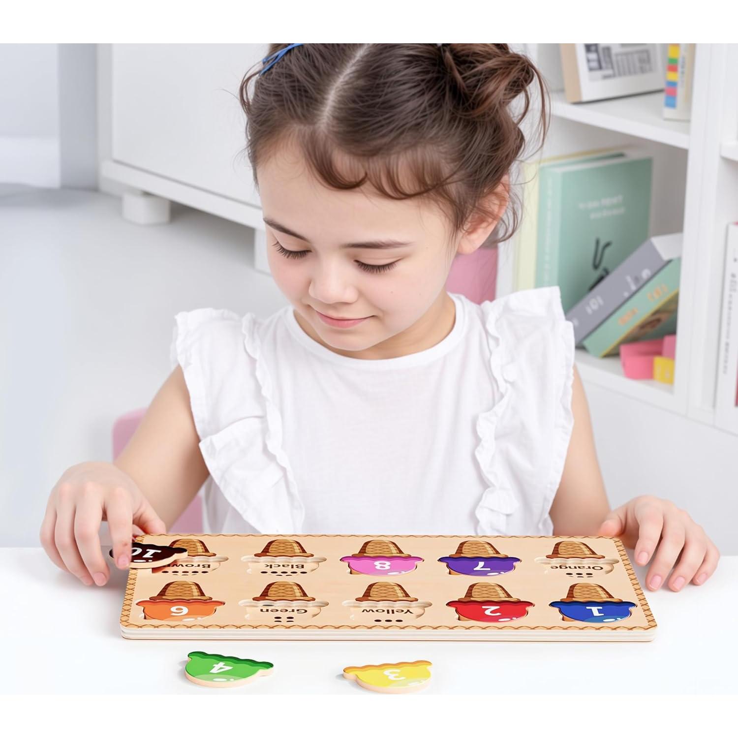 Rompecabezas de Madera ZHIWUZHU Helado Educativo 30x17cm