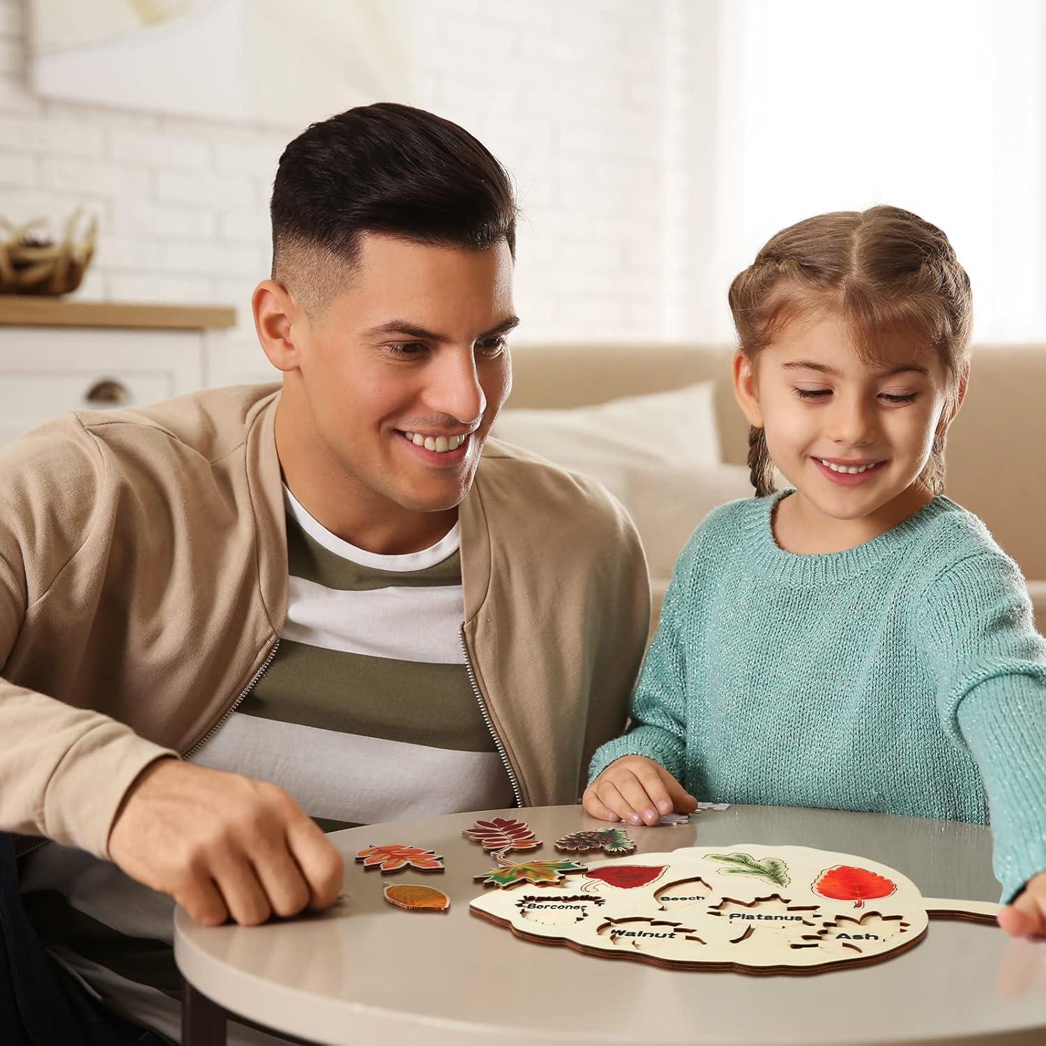 Rompecabezas de Madera Kathfly 2 Piezas Hoja Educativo