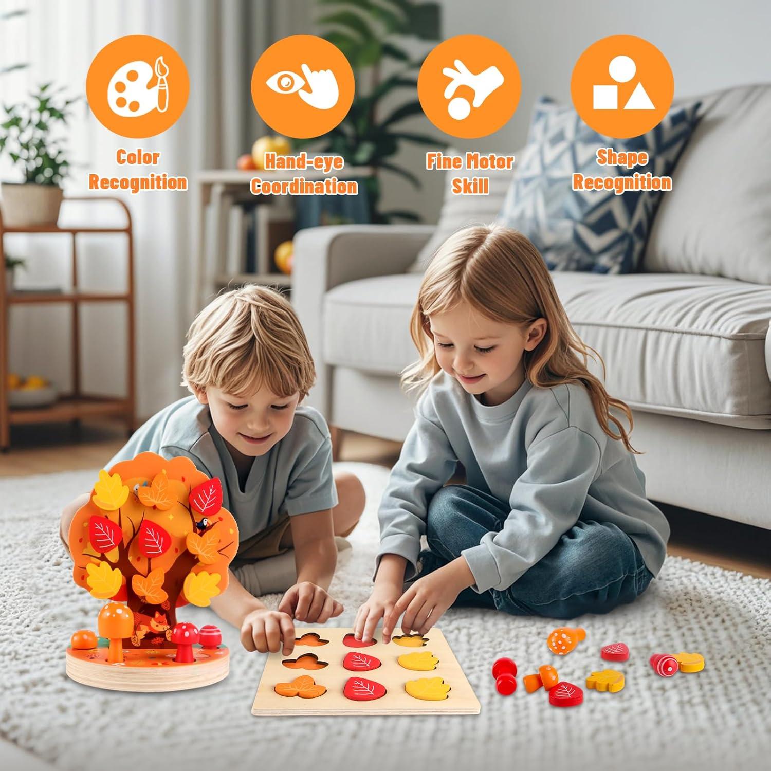 Juguete Montessori INIFEIDALA de Madera para Niños 3-6 Años