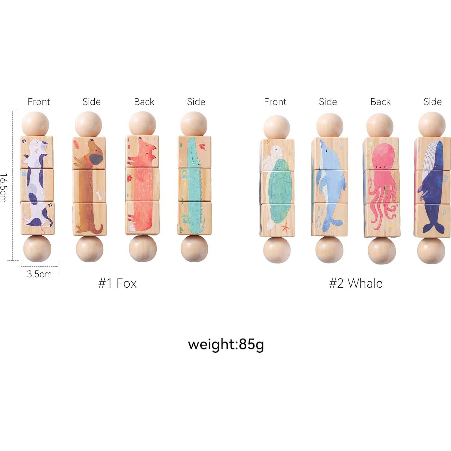 Juguete de Rompecabezas de Madera Promise Babe - Ballena y Zorro