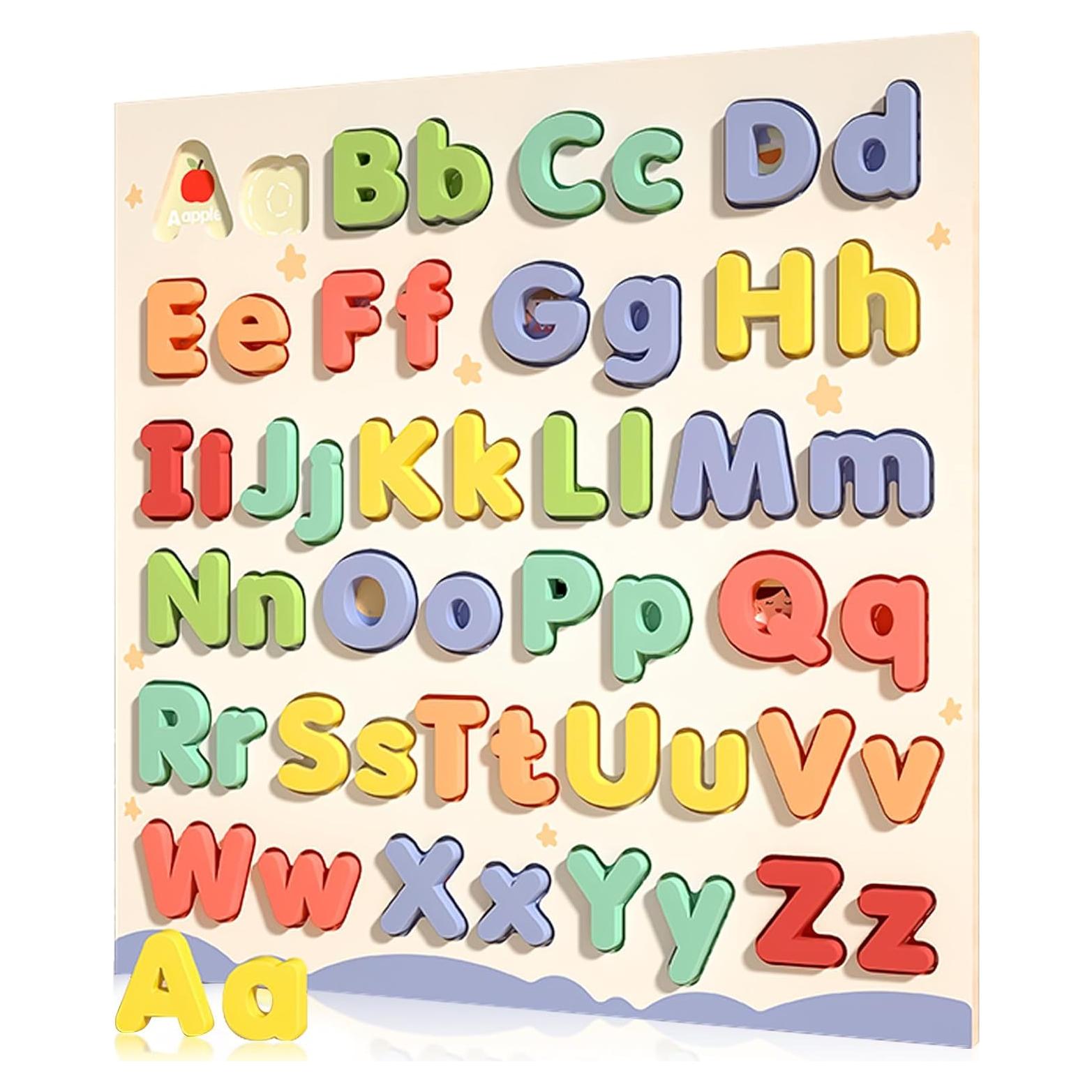 Rompecabezas de Alfabeto de Madera CHHQLZS 29.7x29.7cm para Niños