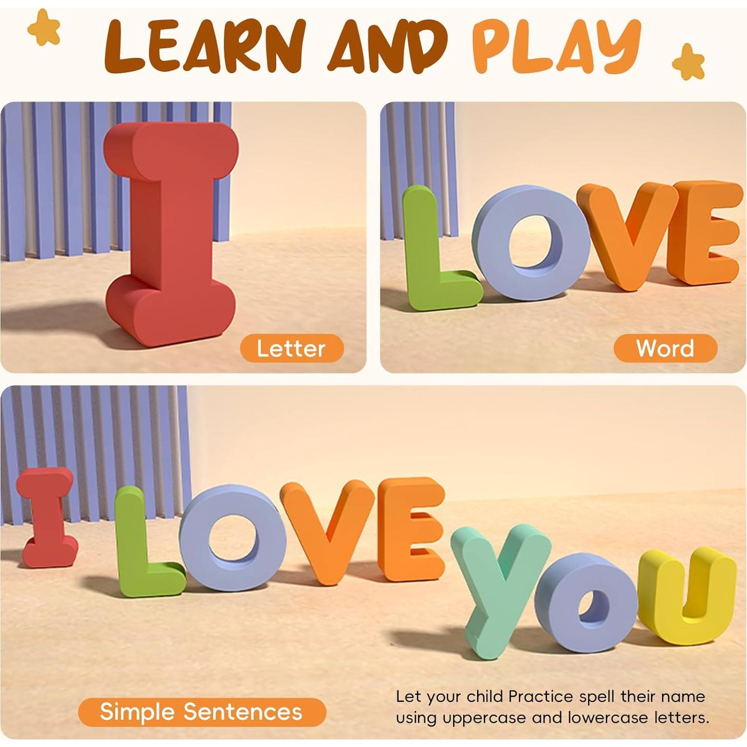 Rompecabezas de Alfabeto de Madera CHHQLZS 29.7x29.7cm para Niños