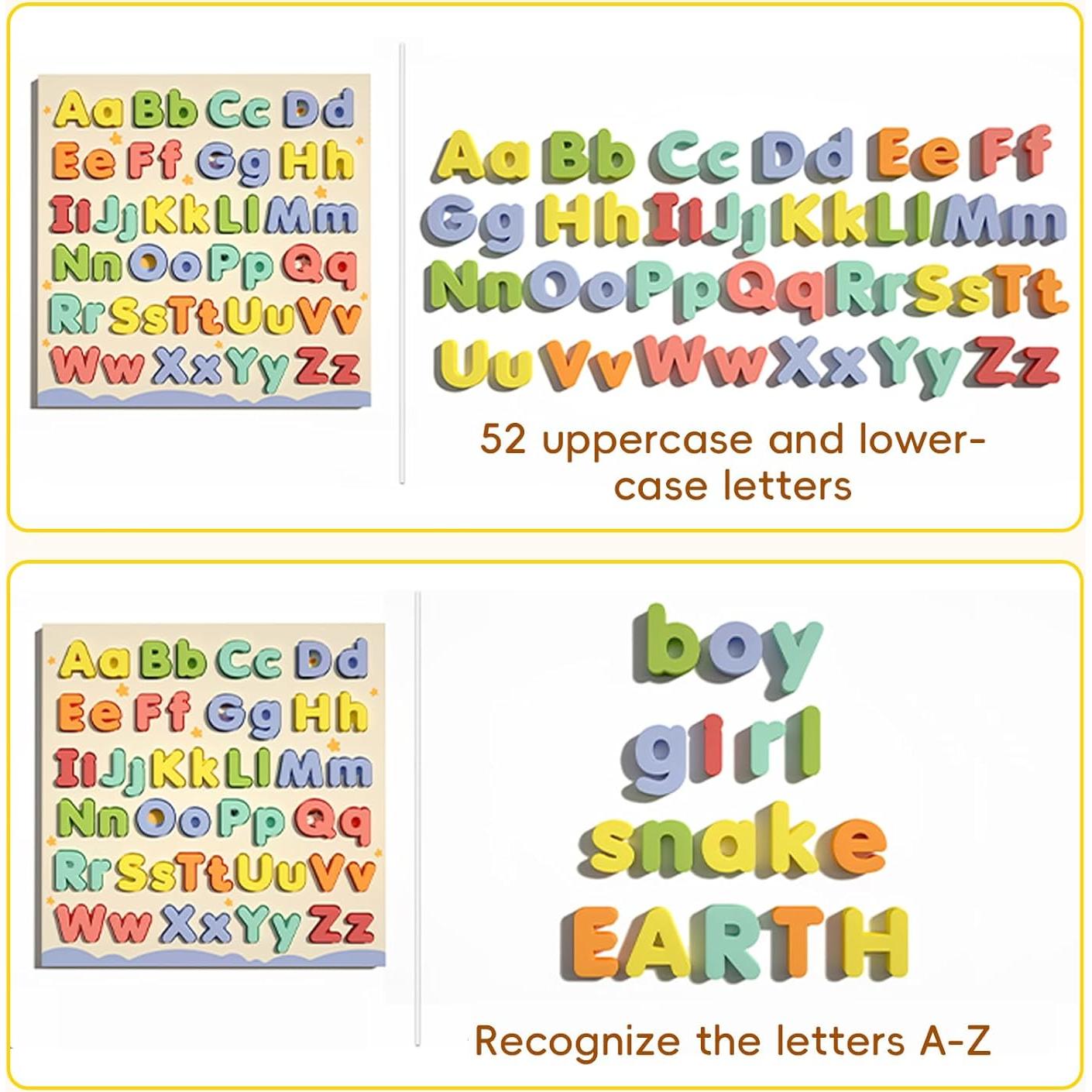 Rompecabezas de Alfabeto de Madera CHHQLZS 29.7x29.7cm para Niños