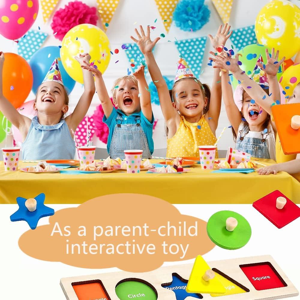 Rompecabezas de Madera Montessori XUANYUQL 5 Formas 24cm