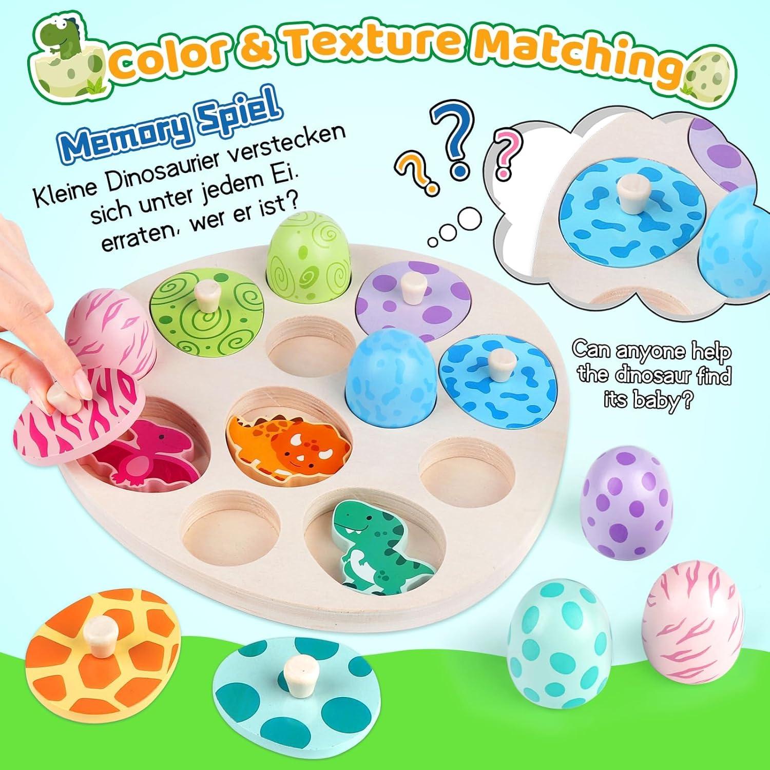 Juguetes Montessori Dinosaurios de Madera 45 Piezas para Niños