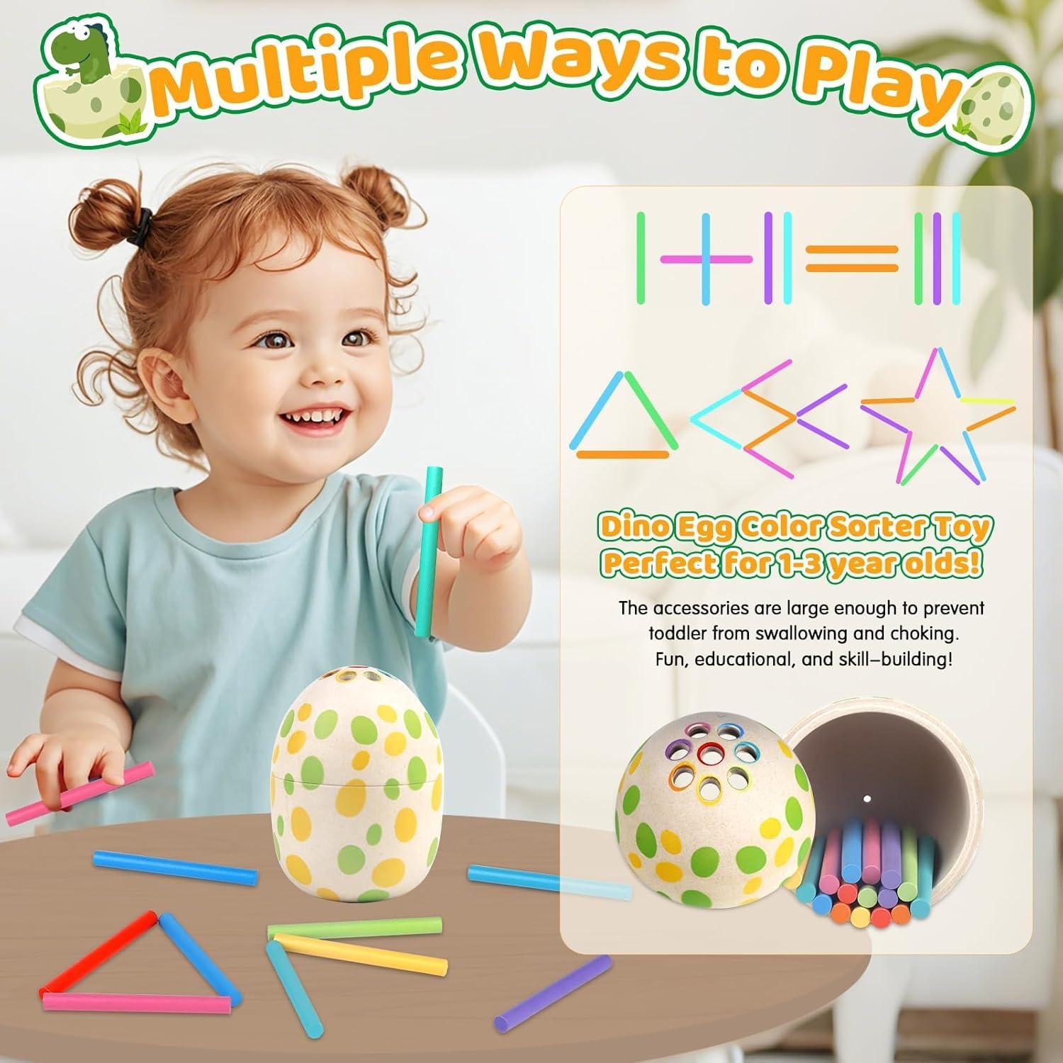 Juguetes Montessori Dinosaurios de Madera 45 Piezas para Niños