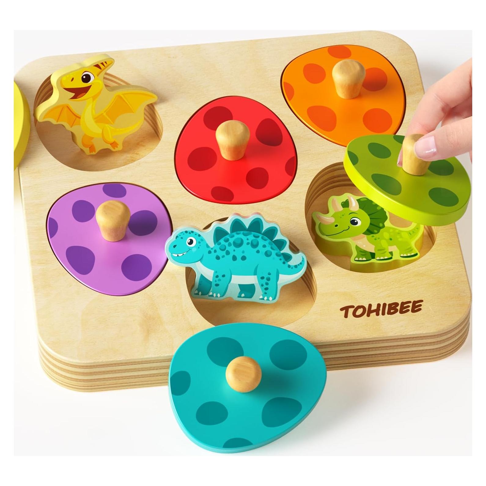 Rompecabezas de Madera Tohibee Dinosaurios 6 Piezas 1-3 Años