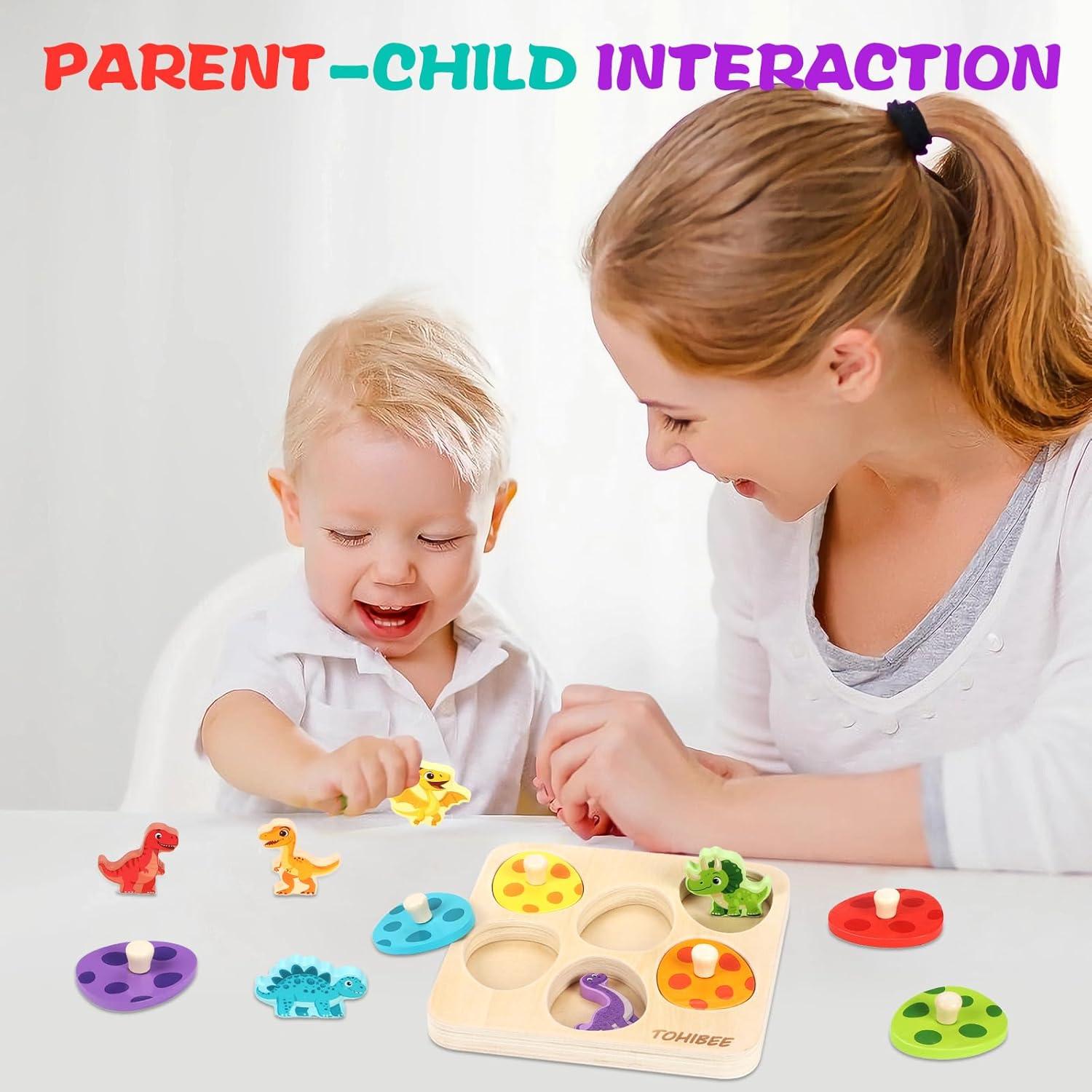 Rompecabezas de Madera Tohibee Dinosaurios 6 Piezas 1-3 Años