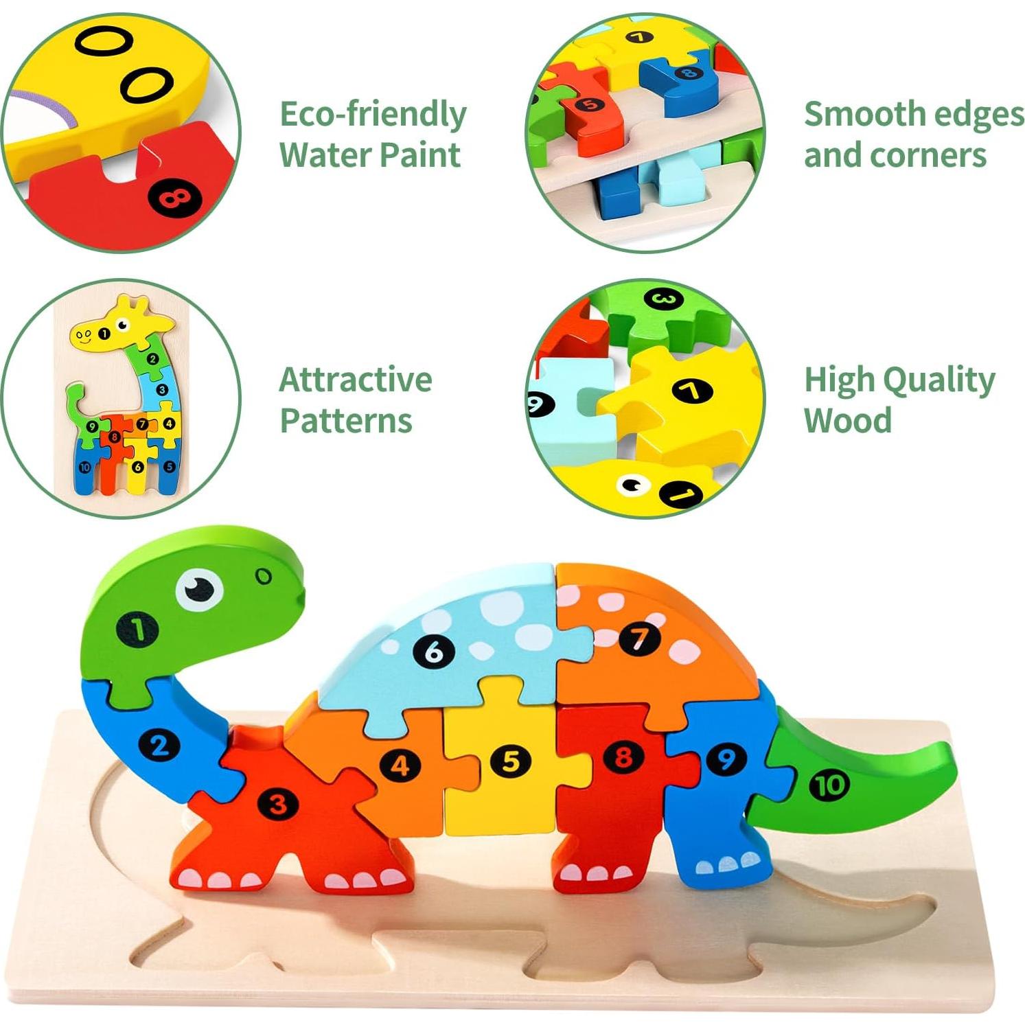 Rompecabezas de Madera de Animales Montessori - 7 Piezas