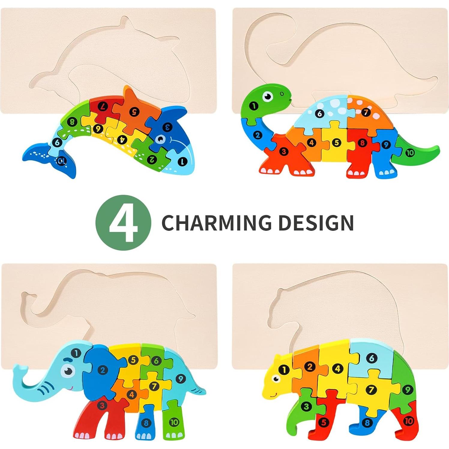 Rompecabezas de Madera de Animales Montessori - 7 Piezas