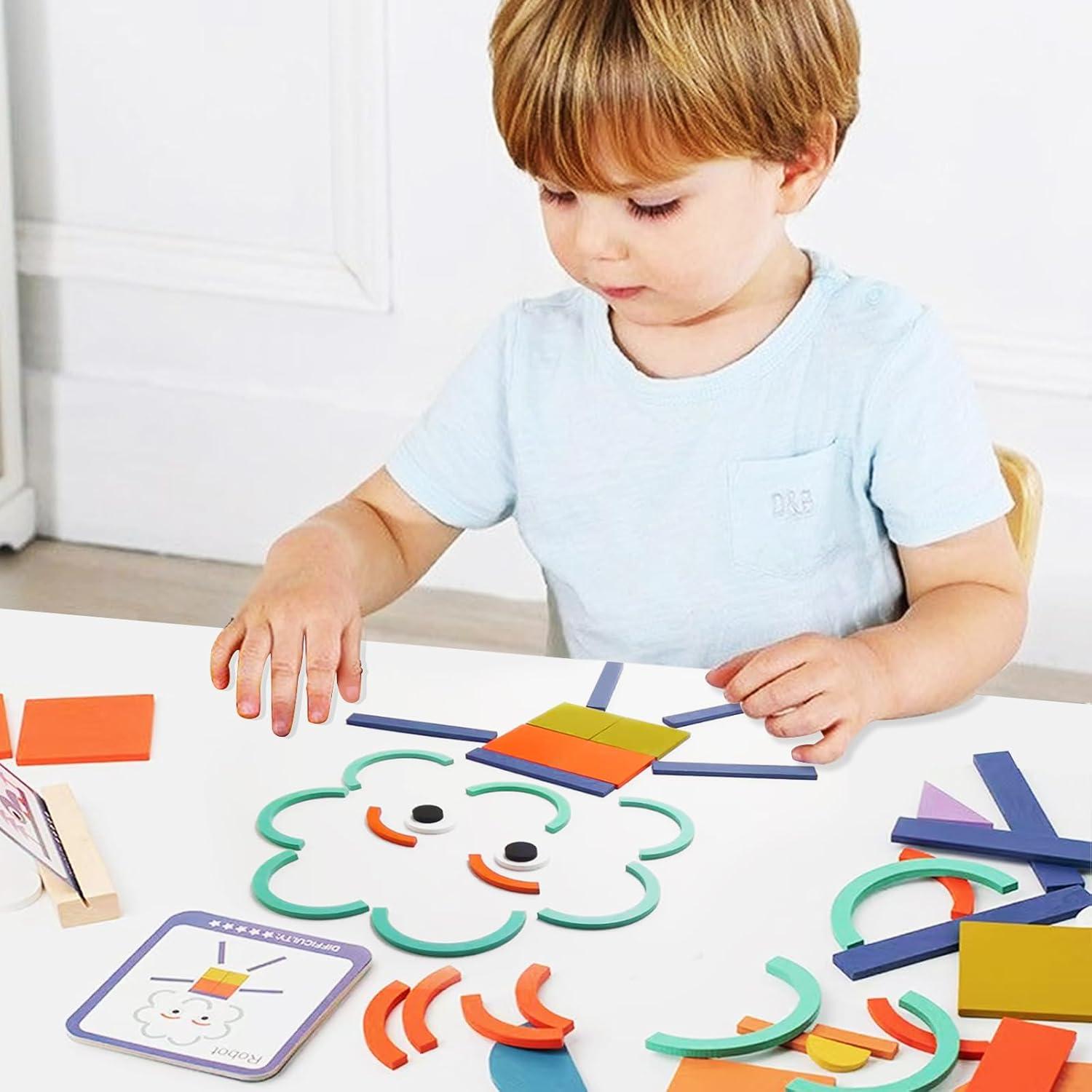 Rompecabezas de Formas de Madera Leedelife 100 Piezas Educativo