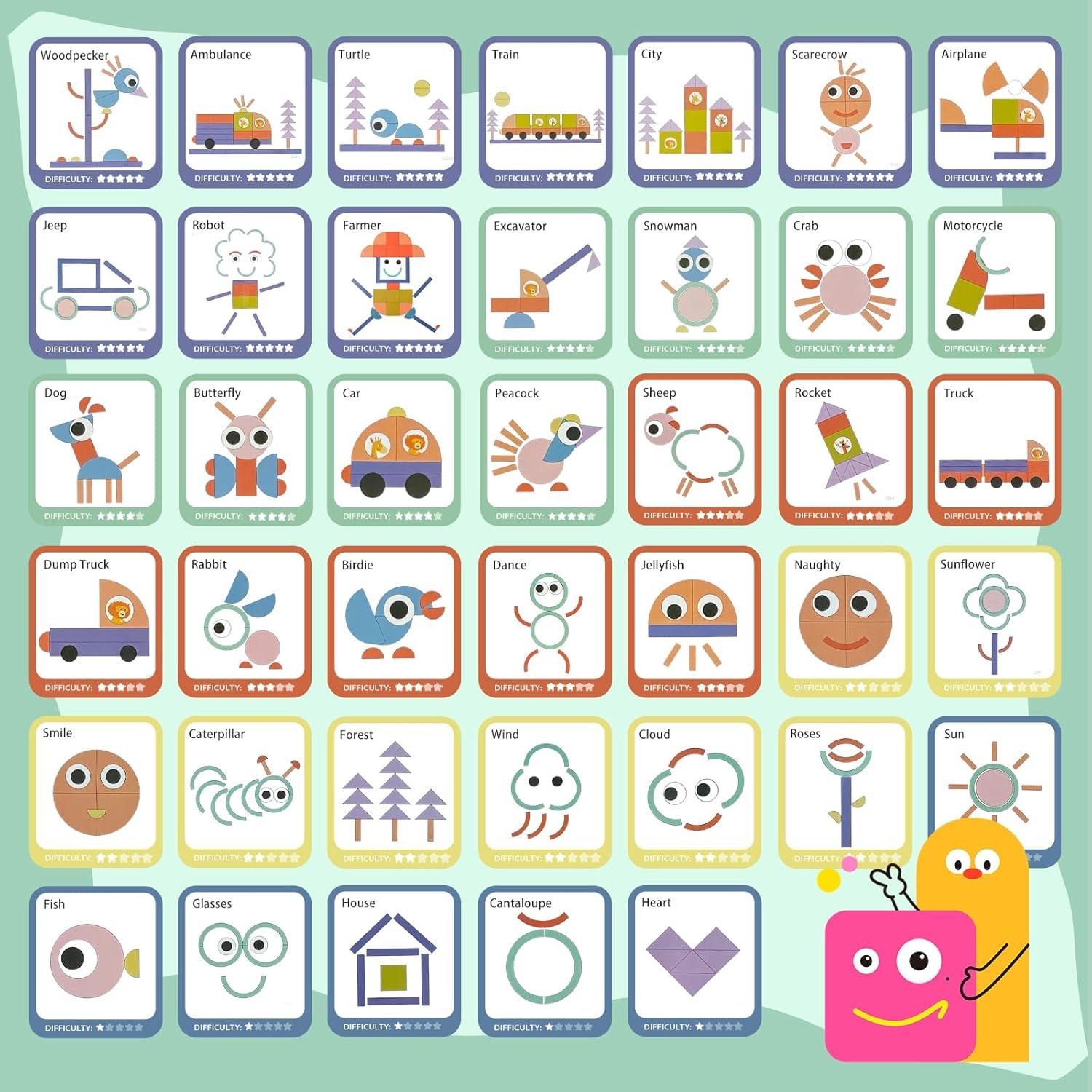 Rompecabezas de Formas de Madera Leedelife 100 Piezas Educativo