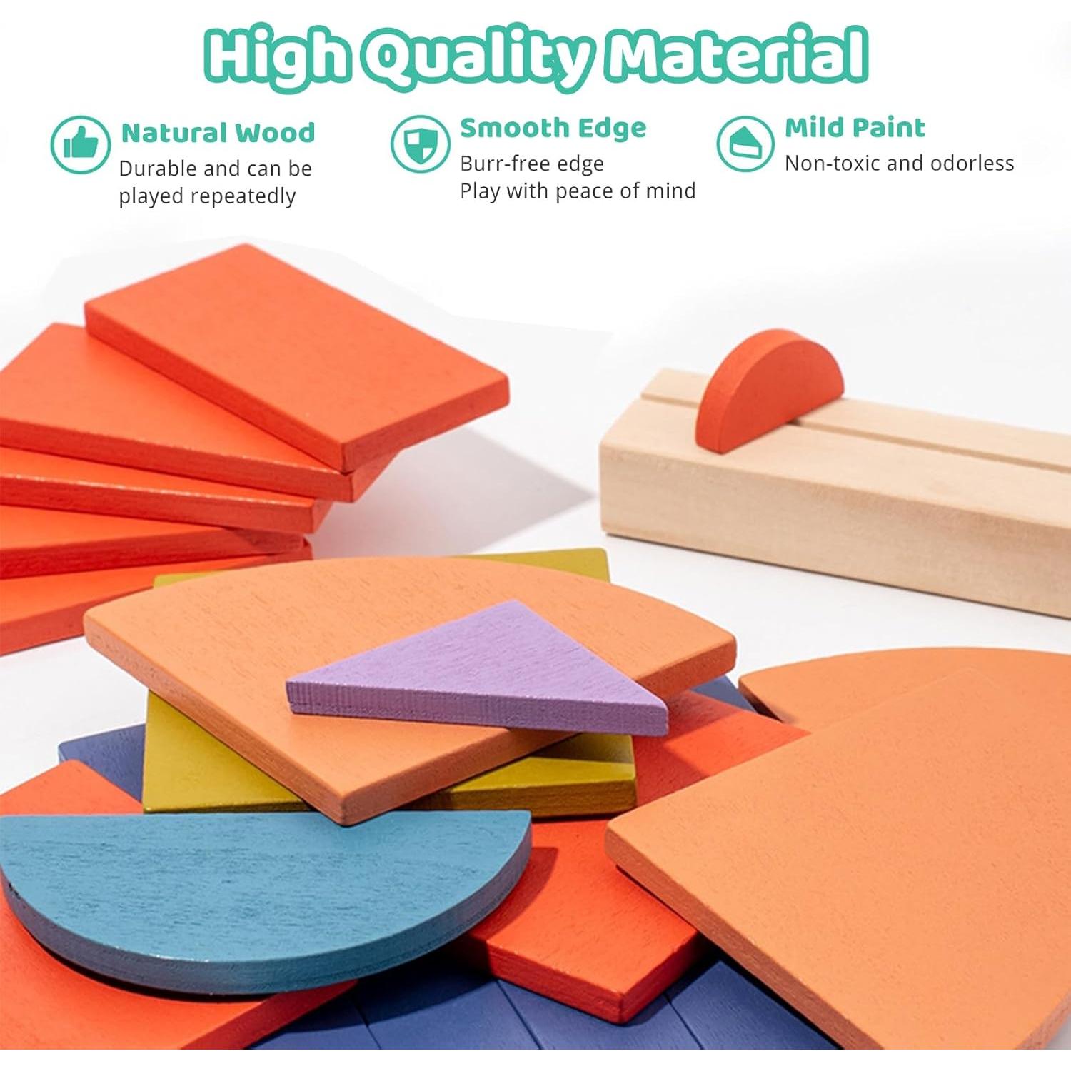 Rompecabezas de Formas de Madera Leedelife 100 Piezas Educativo