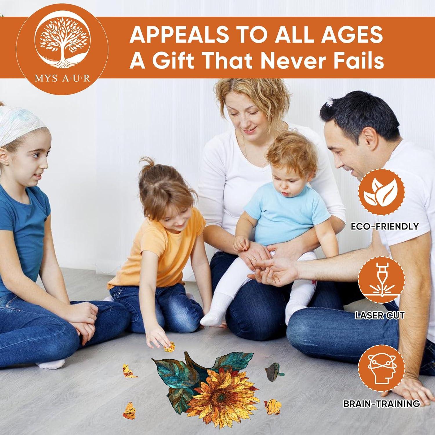 Rompecabezas de Madera Girasol MYS A·U·R 200 Piezas 29x28.7cm