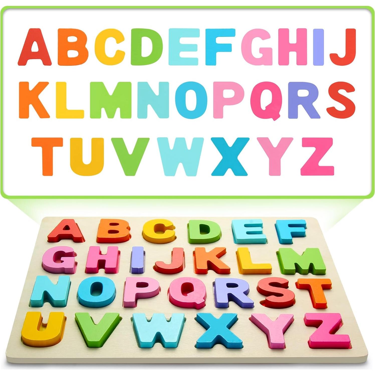 Rompecabezas de Madera del ABC para Niños 3 a 5 Años