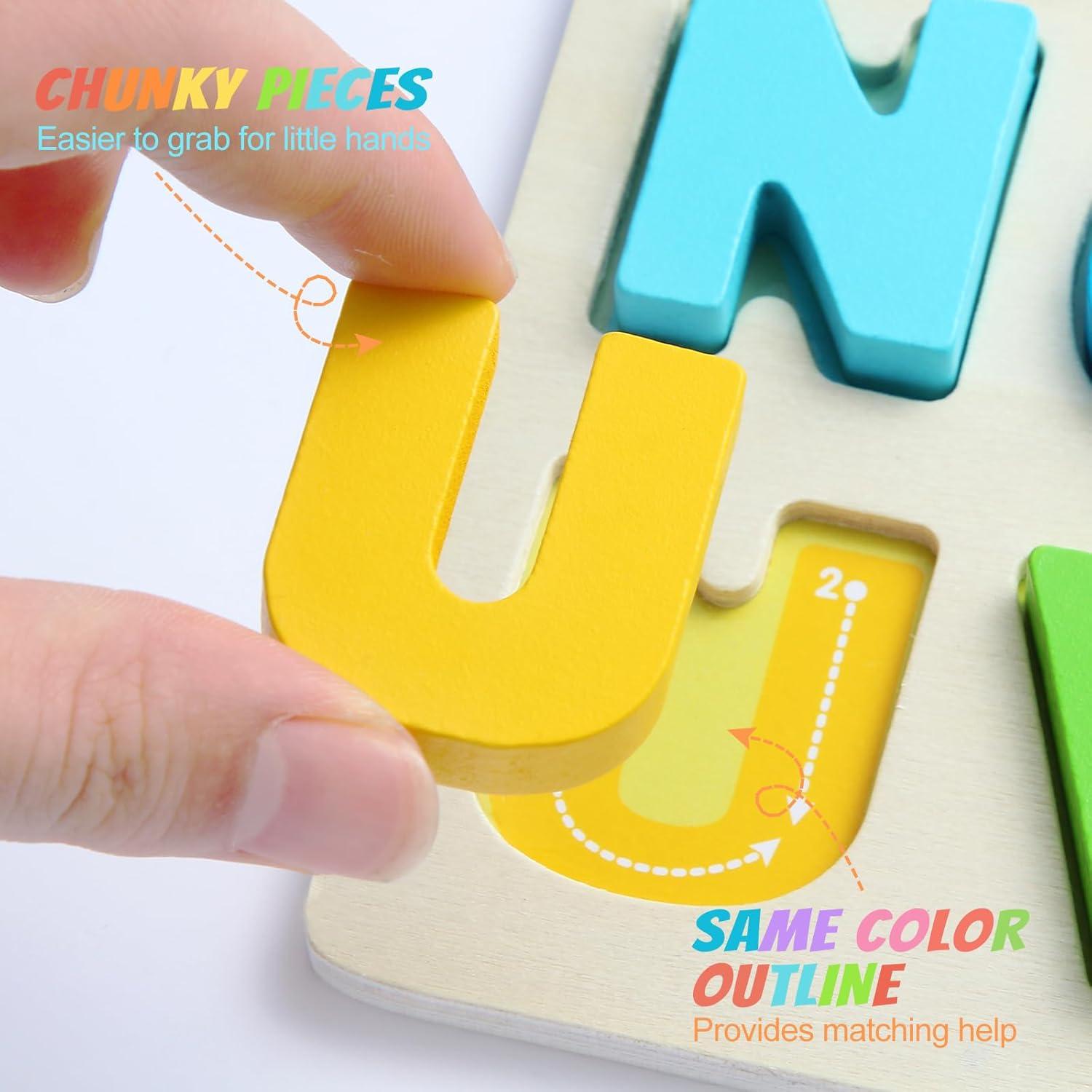 Rompecabezas de Madera del ABC para Niños 3 a 5 Años