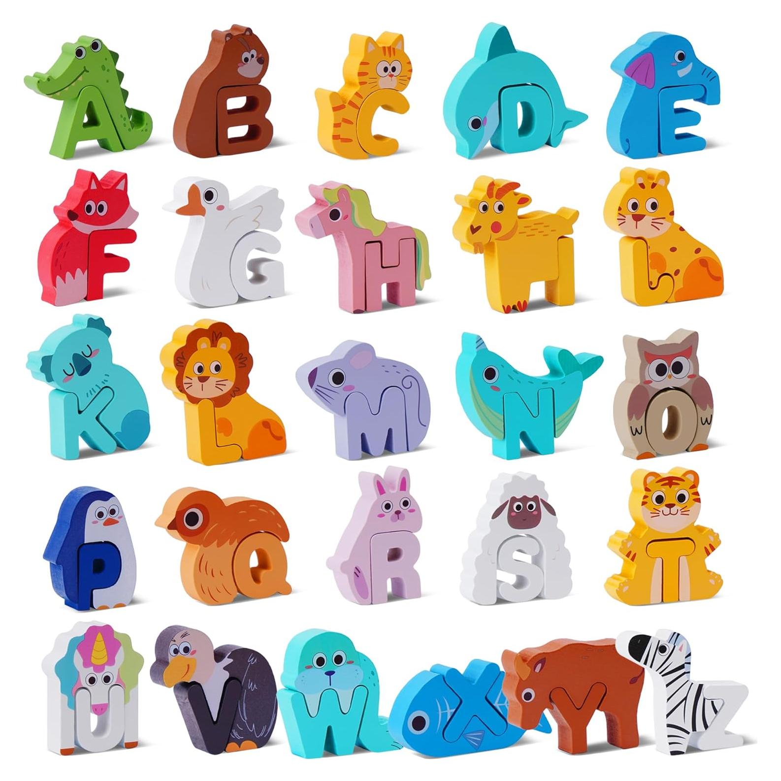 Rompecabezas de Madera Montessori ABC para Niños 3-5 Años