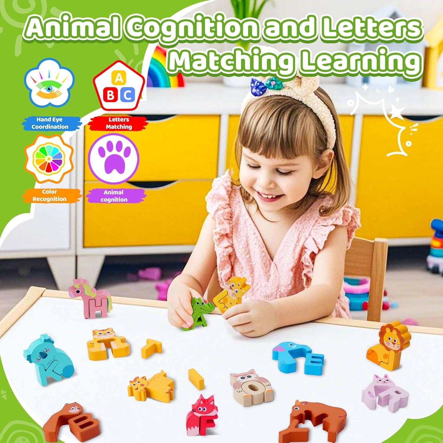 Rompecabezas de Madera Montessori ABC para Niños 3-5 Años