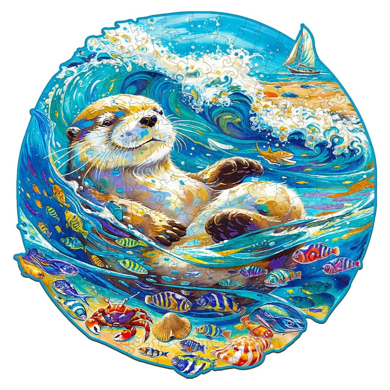 Rompecabezas de Madera Jigfoxy Nutria 100 Piezas 21.6x21.1cm