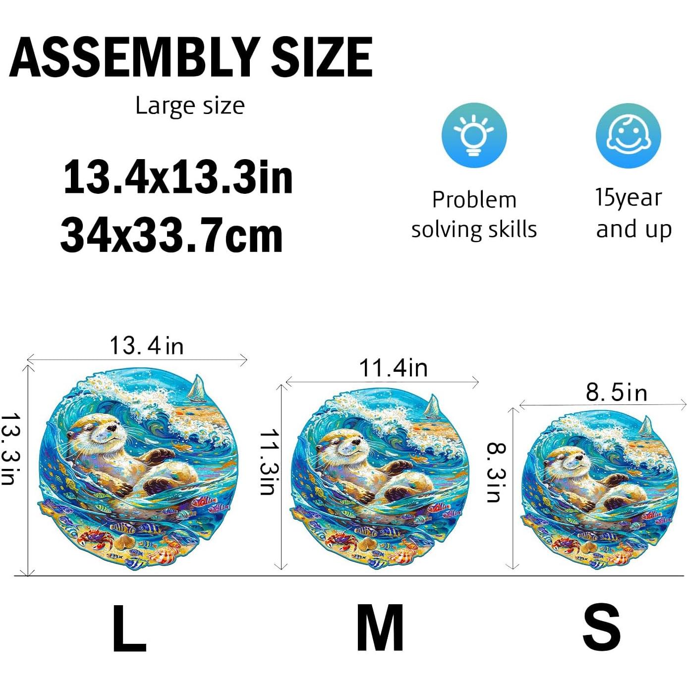 Rompecabezas de Madera Jigfoxy Nutria 100 Piezas 21.6x21.1cm