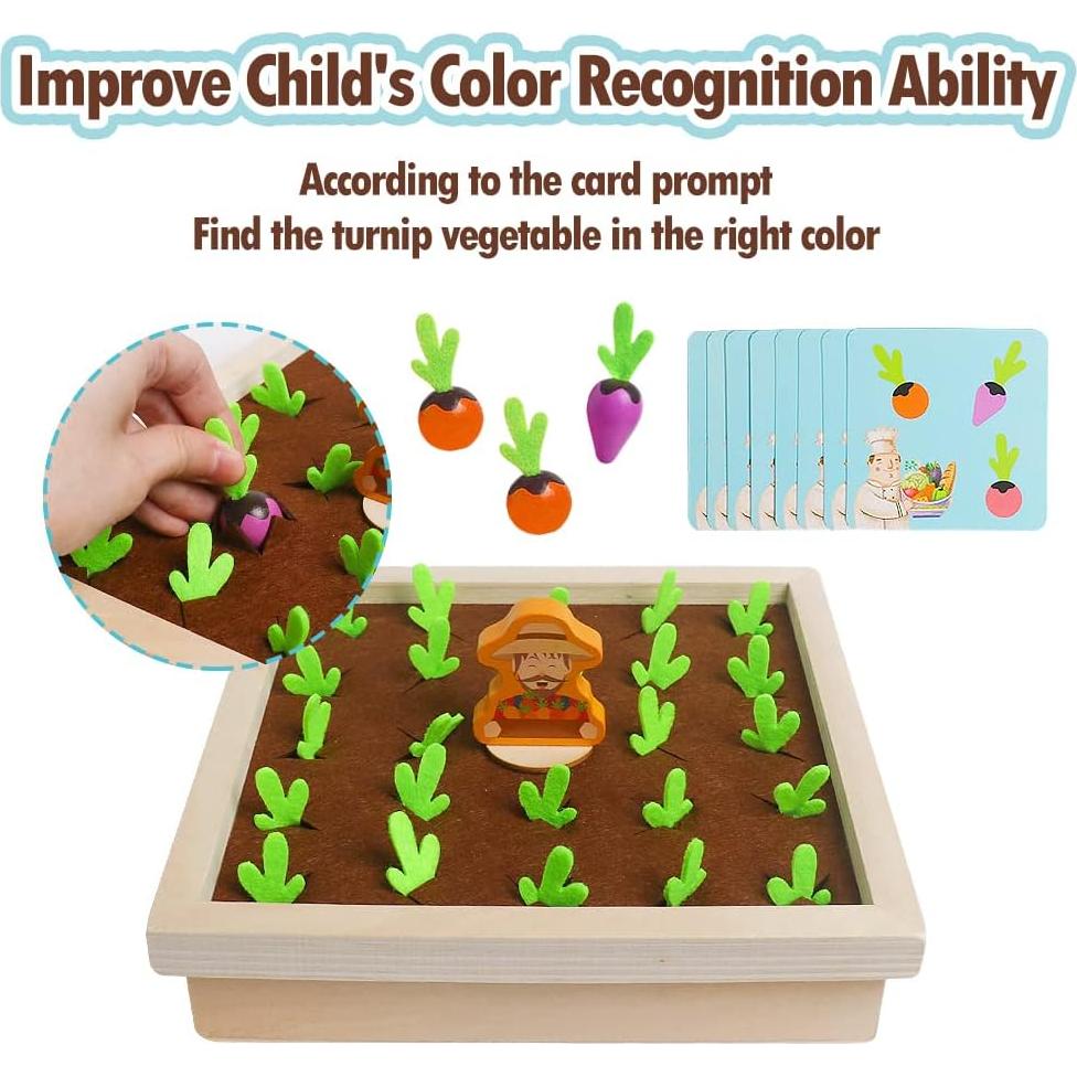 Juego Educativo de Madera Skrtuan - Cosecha de Zanahorias 23.5cm