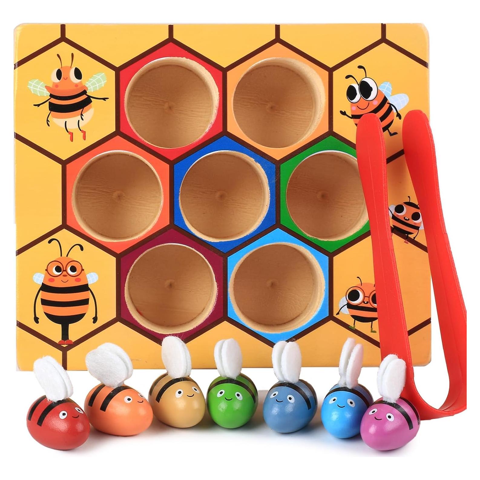 Juguete Montessori de Clasificación de Colores YUNCHY - Abejas a Colmena