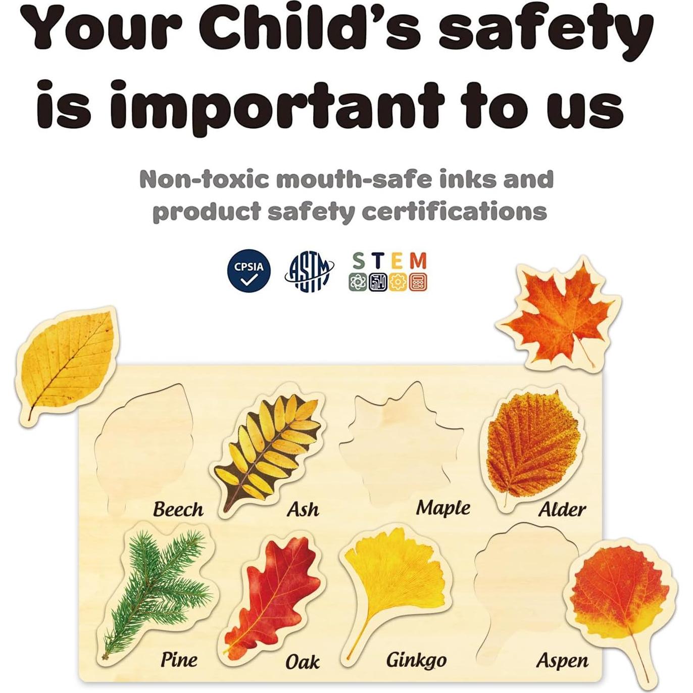 Rompecabezas de Madera MoinKidz Hoja de Otoño 33x20cm