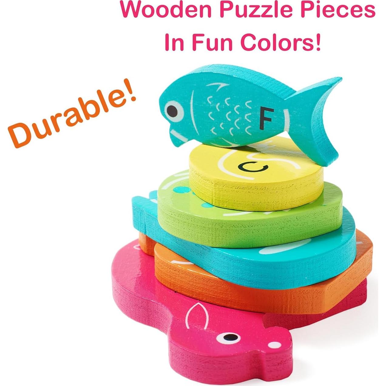 Rompecabezas de Alfabeto de Animales de Madera Moose + Fox