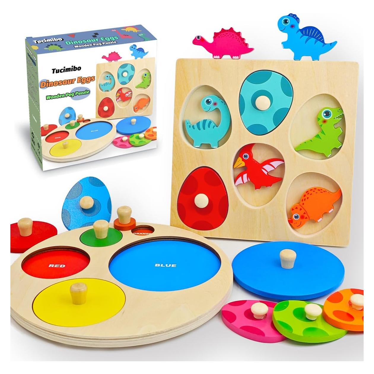 Juguete Educativo Montessori Tucimibo - Rompecabezas Dinosaurios y Formas