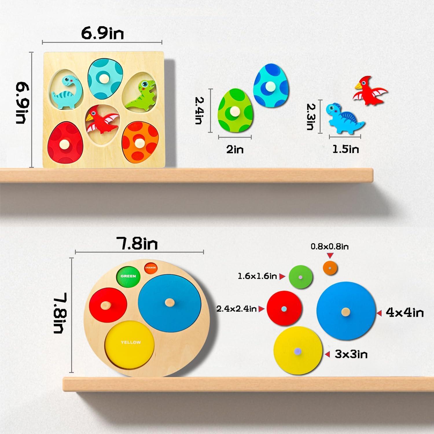 Juguete Educativo Montessori Tucimibo - Rompecabezas Dinosaurios y Formas