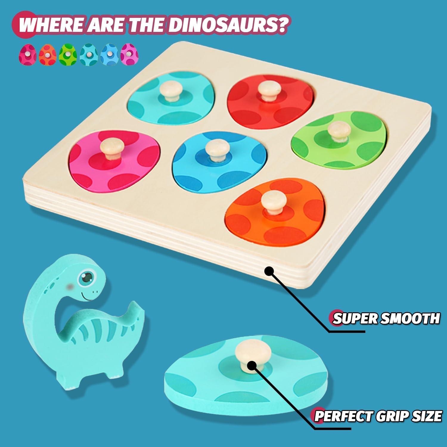 Juguete Educativo Montessori Tucimibo - Rompecabezas Dinosaurios y Formas