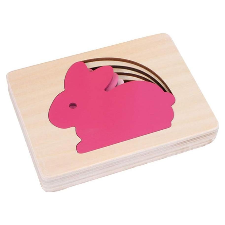 Rompecabezas de Madera Conejo Jojofuny 3D Educativo 15x11cm