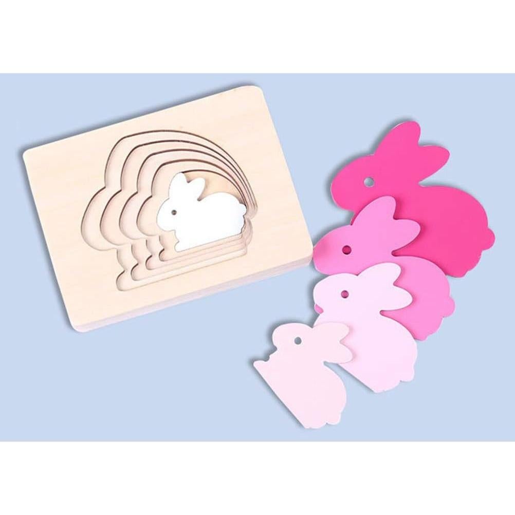 Rompecabezas de Madera Conejo Jojofuny 3D Educativo 15x11cm