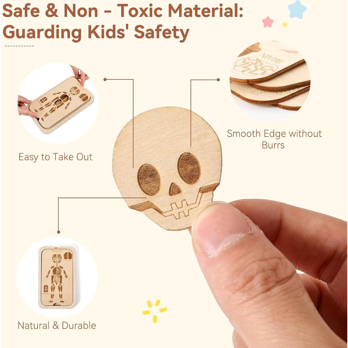 Rompecabezas de Madera del Cuerpo Humano 18 Piezas - Juguete Educativo