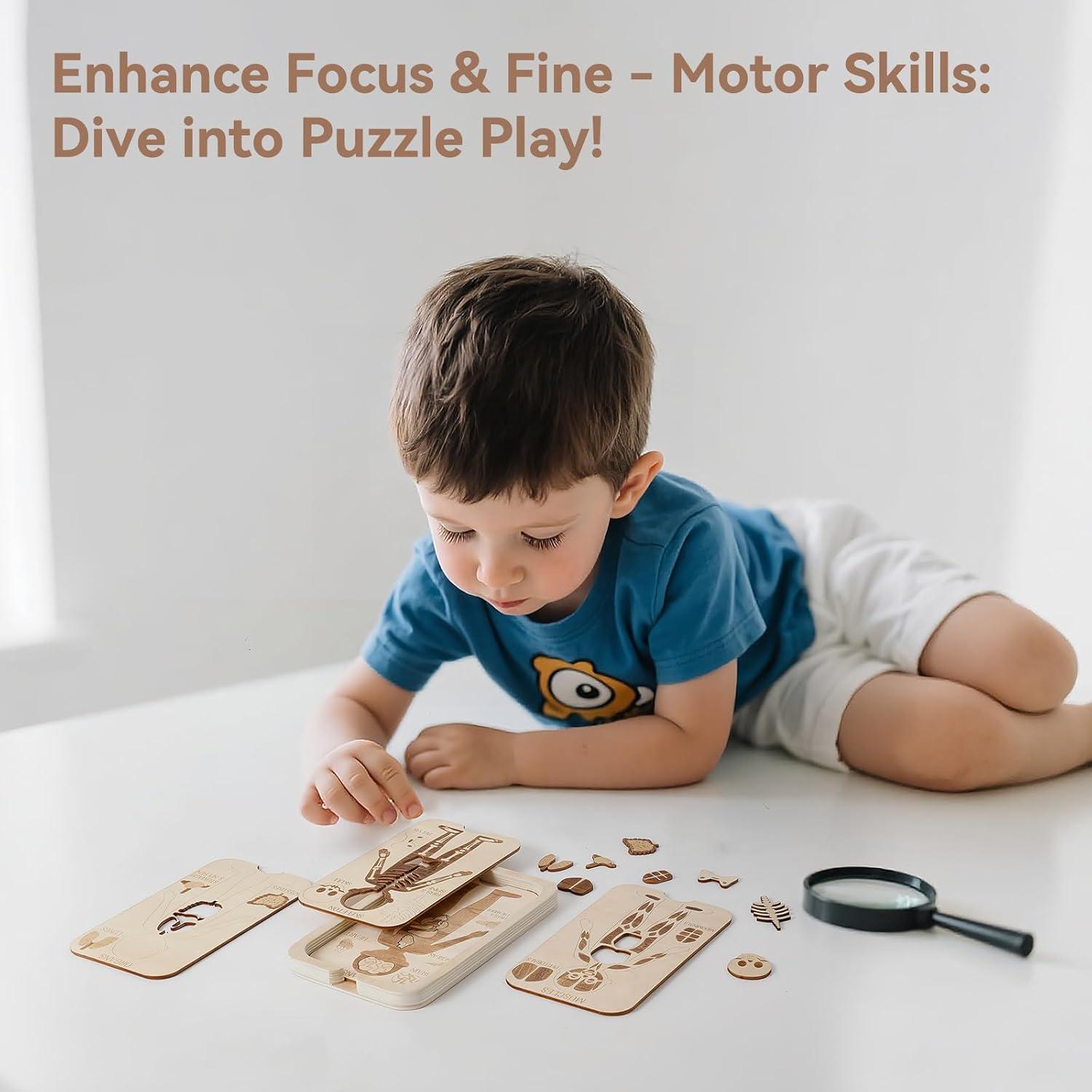 Rompecabezas de Madera del Cuerpo Humano 18 Piezas - Juguete Educativo