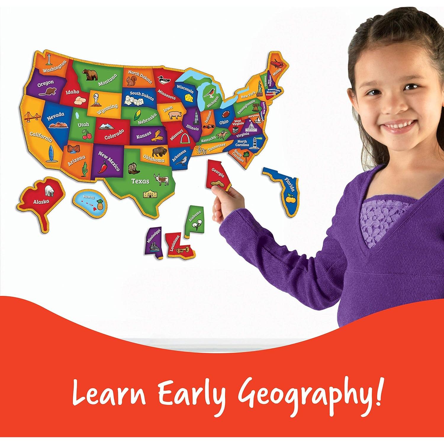 Rompecabezas Magnético de Geografía EE. UU. Learning Resources 45 Piezas