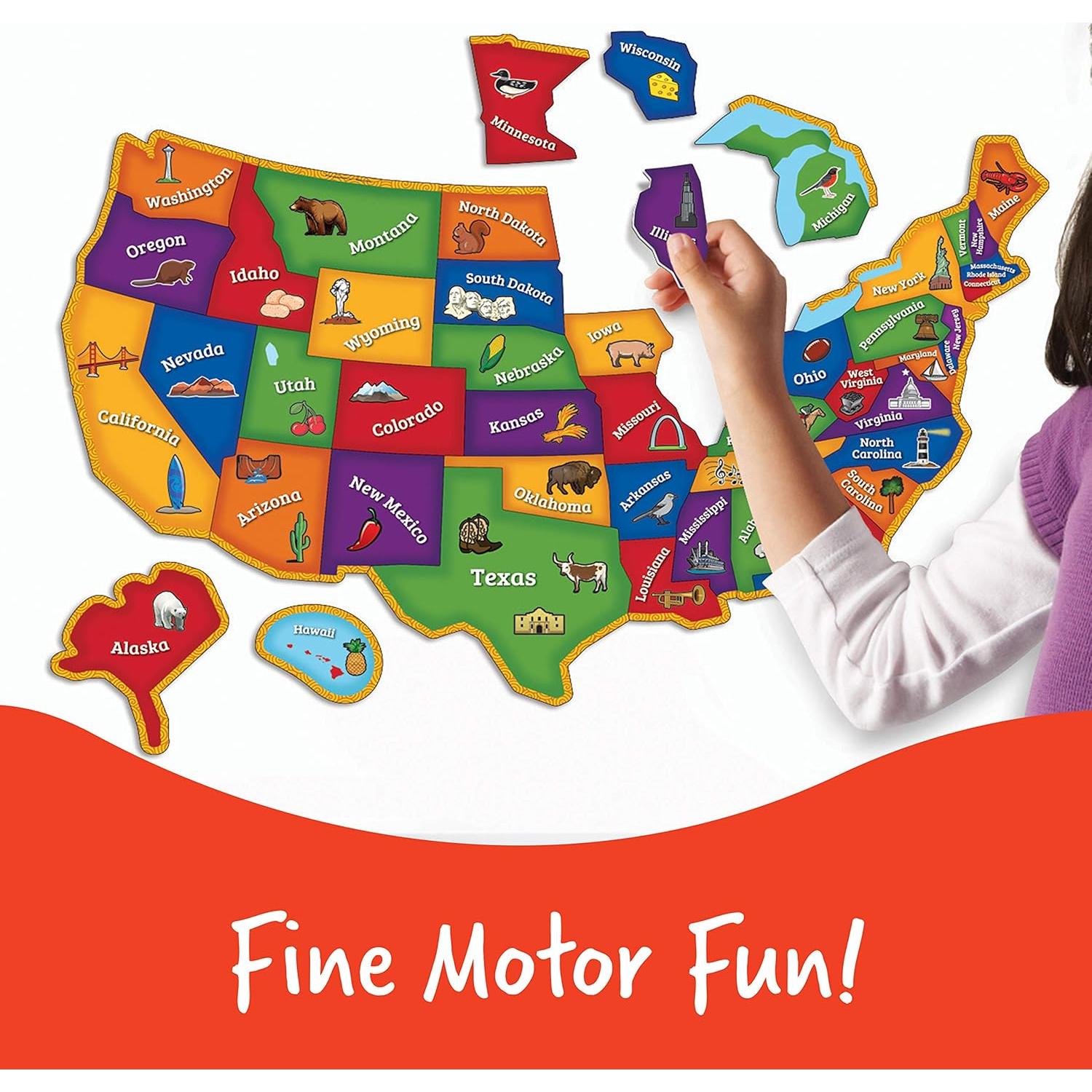 Rompecabezas Magnético de Geografía EE. UU. Learning Resources 45 Piezas