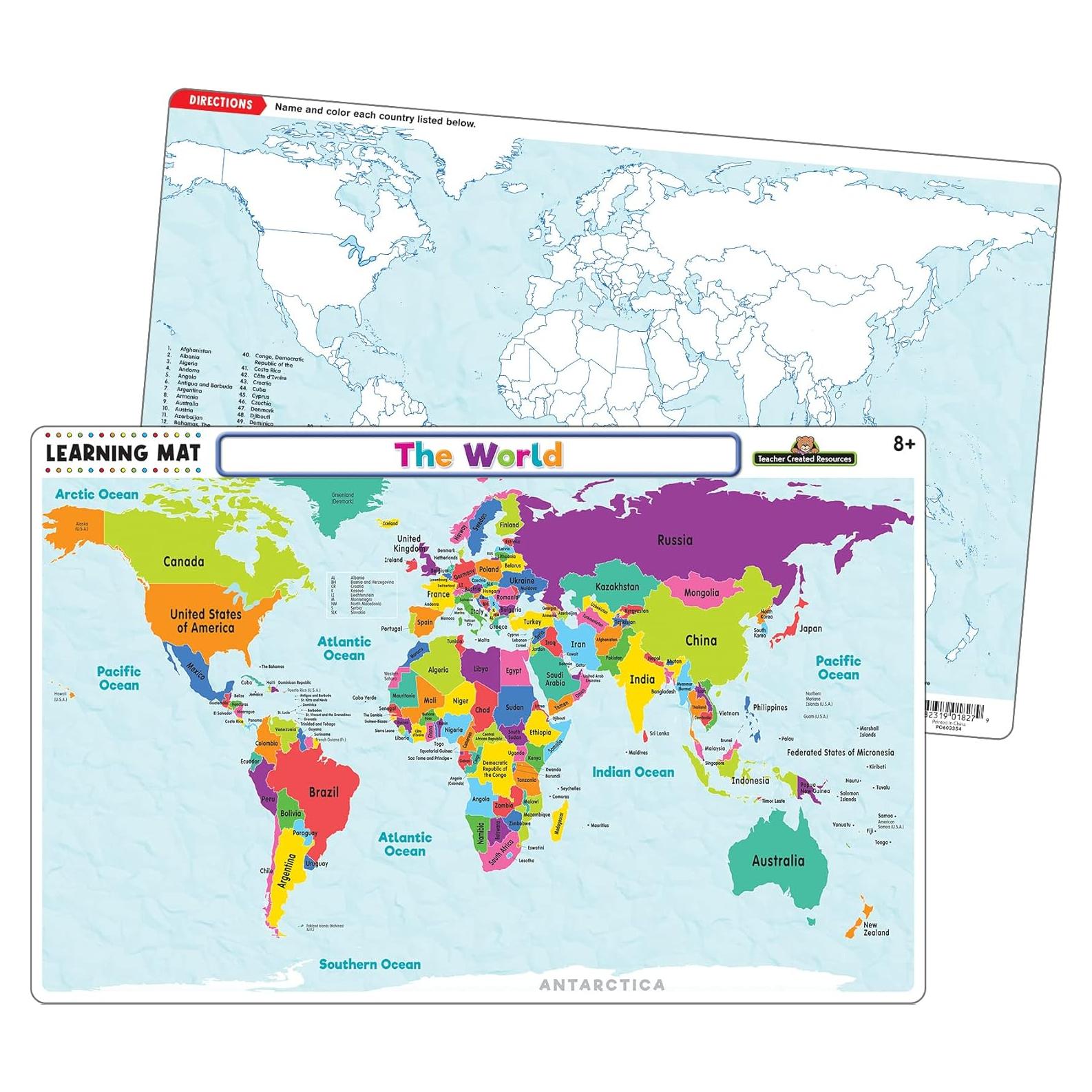 Manta de Aprendizaje Mapa Mundial Teacher Created Resources