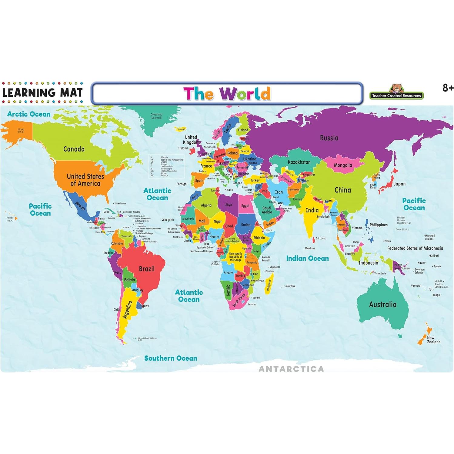 Manta de Aprendizaje Mapa Mundial Teacher Created Resources