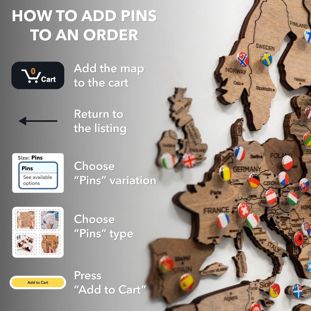Mapa Mundial de Madera 3D EnjoyTheWood - Decoración Pared M